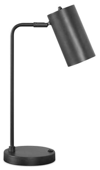 Lampe de travail et de bureau de 18 po en métal gris avec recharge USB