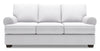 Sofa personnalisable Roll de Sofa Lab de 86 po fabriqué au Canada en tissu d’apparence lin avec accoudoirs enroulés - blanc Pax Ice