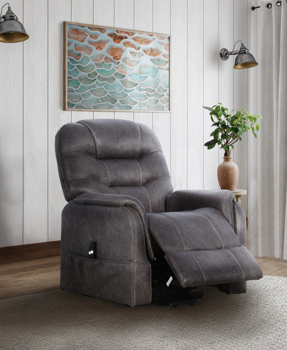 Fauteuil basculeur à inclinaison électrique Landon de 34 po en microfibre - gris