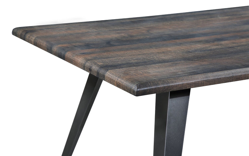 Ensemble de salle à manger Amos 7 pièces en métal avec table de 60 po (L) et 6 chaises - brun