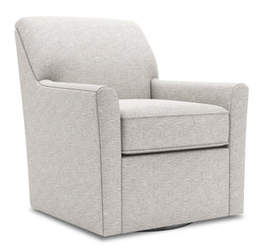 Fauteuil d’appoint pivotant Sofa Lab personnalisable de 31 po fabriqué au Canada en tissu - argenté Luxury Silver
