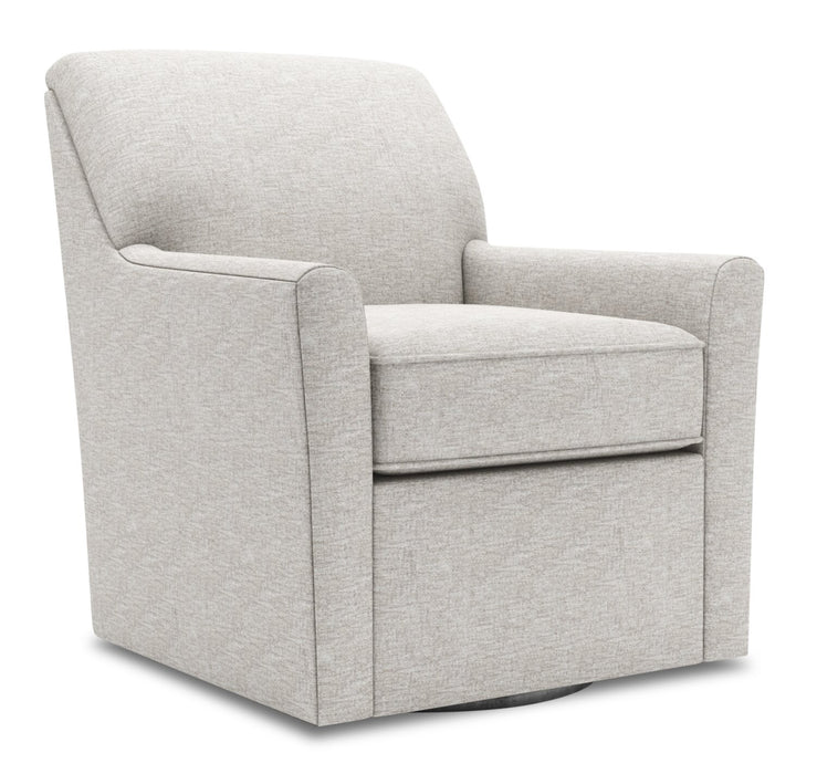 Fauteuil d’appoint pivotant Sofa Lab personnalisable de 31 po fabriqué au Canada en tissu - argenté Luxury Silver