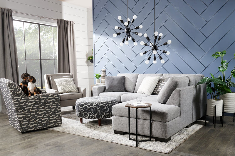 Fauteuil d’appoint pivotant Sofa Lab personnalisable de 31 po fabriqué au Canada en tissu - Peppercorn multicolore