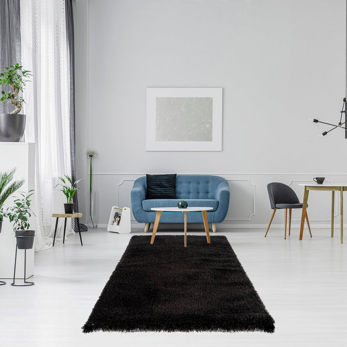 Carpette Glam noire - 5 pi x 7 pi