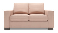 Causeuse Track de Sofa Lab de 62 po fabriquée au Canada en tissu d’apparence lin avec accoudoirs rectilignes - rose Pax Rose