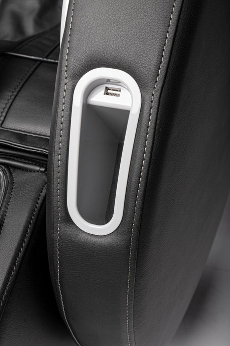 Fauteuil de massage Urban de Panasonic de 29,5 po en tissu d’apparence cuir avec Bluetooth et port USB - noir