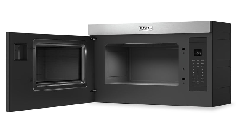 Four à micro-ondes à hotte intégrée Maytag de 1,1 pi³ à installation affleurée avec cuisson à 900 W - acier inoxydable résistant aux traces de doigts - YMMMF6030PZ