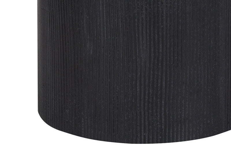 Lampe de table de 24 po béton noir avec touches dorées et abat-jour ivoire