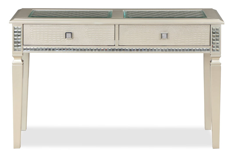 Table de salon somptueuse Tyra de 48 po avec rangement - champagne  