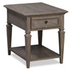 Table de bout traditionnelle Lancaster de 20 po avec rangement et tablette - grise et pin bronze