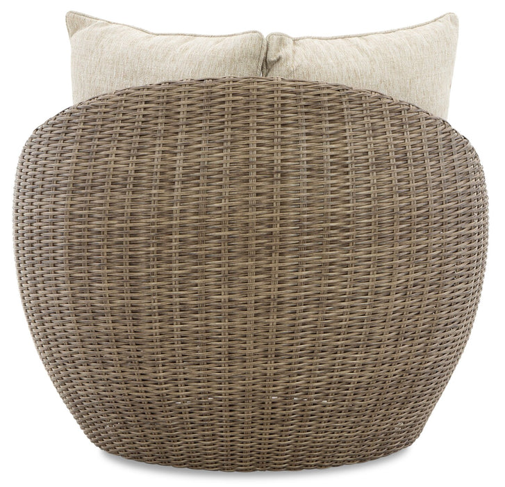 Ensemble de 2 fauteuils Lume pour la terrasse à l’extérieur - osier en résine et tissu Nuvella, résistant aux rayons UV et aux intempéries - naturel et beige