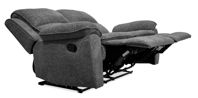 Causeuse inclinable Chandler de 60 po en tissu de chenille - gris