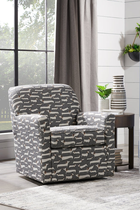 Fauteuil d’appoint pivotant Sofa Lab personnalisable de 31 po fabriqué au Canada en tissu - Peppercorn multicolore