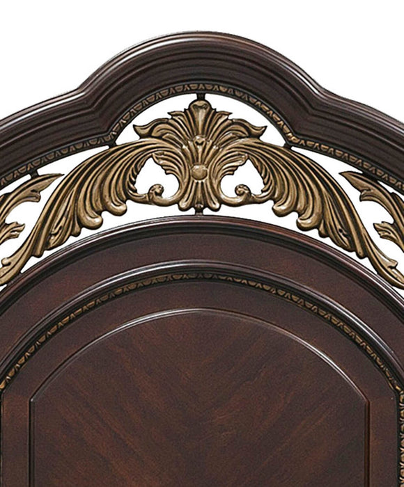 Lit à panneau Wynn, brun cerisier - format très grand lit