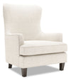 Fauteuil d’appoint à oreilles Sofa Lab personnalisable de 32 po fabriqué au Canada en tissu de chenille - beige Luxury Sand