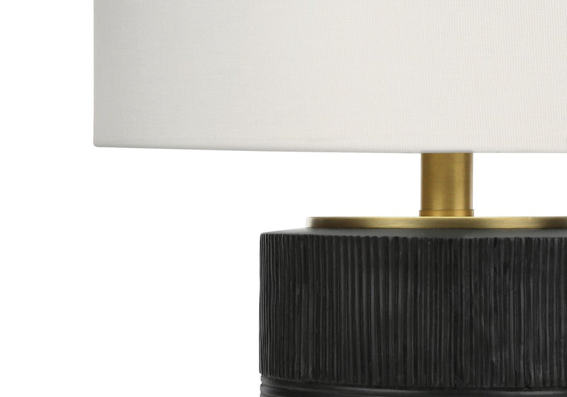 Lampe de table texturée de 24 po noire et dorée