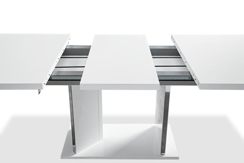 Table de salle à manger Raia - fabriquée en Italie, base piédestal, moderne, 71 po (L) - blanche