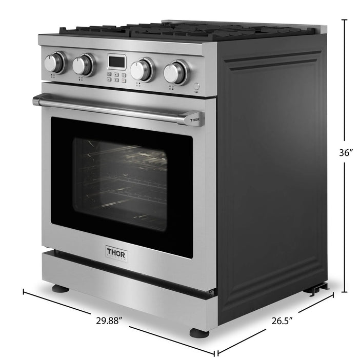 Cuisinière à gaz professionnelle Thor Kitchen de 4,8 pi³ - ARG30