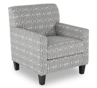  Fauteuil d’appoint Kylie de Cindy Crawford Home de 30 po fabriqué au Canada en tissu d’apparence lin - emblème anthracite