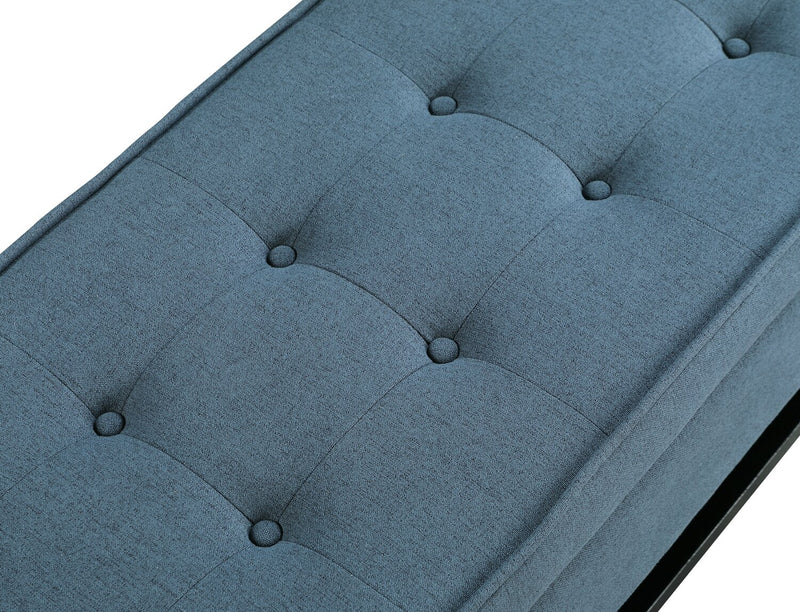 Banc de rangement Ryan de 43,5 po avec tablette inférieure - bleu