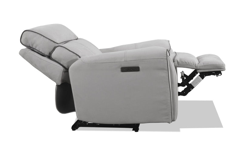 Fauteuil à inclinaison électrique Newport de Cindy Crawford Home de 43 po en suédine avec appuie-tête électrique - gris