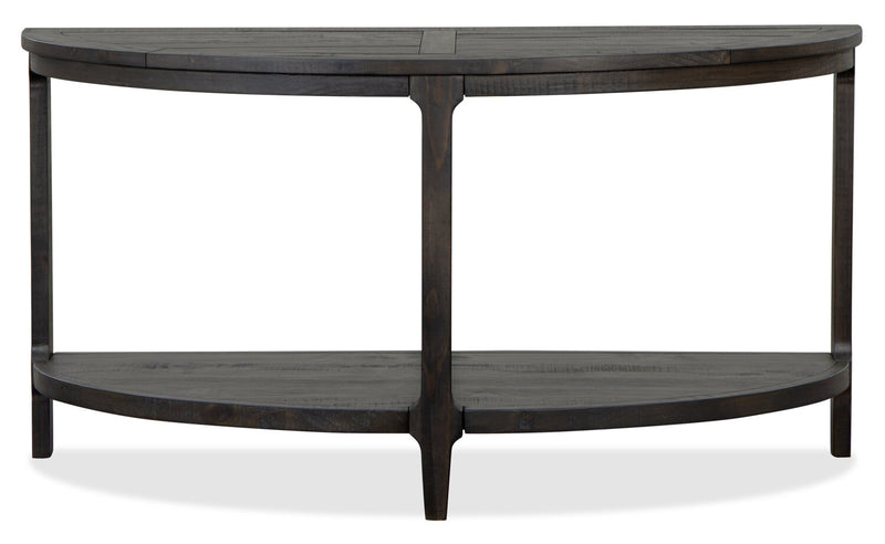 Table de salon traditionnelle Axl de 55 po avec tablette - bois gris-brun foncé