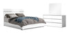 Ensemble de chambre à coucher Raia 5 pièces avec lit à panneaux, commode et miroir - fabriqué en Italie, moderne, blanc - format très grand lit