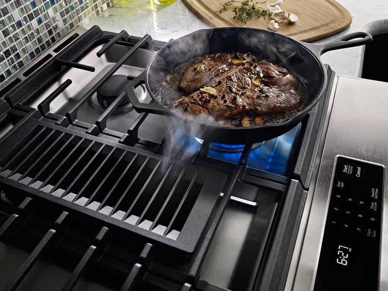 Cuisinière hybride KitchenAid de 6,4 pi³ avec technologie AquaLiftMD et autonettoyage - acier inoxydable - KSDG950ESS