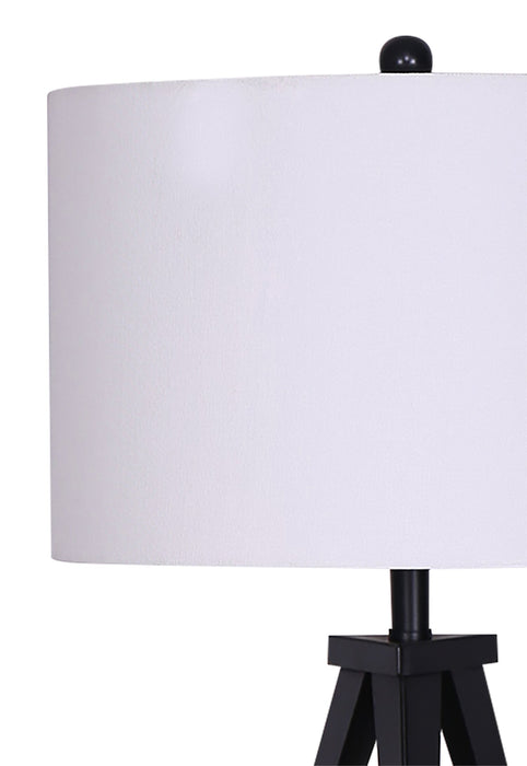 Ensemble 3 lampes Skyler noir mat, 2 lampes de table et 1 lampe à pied