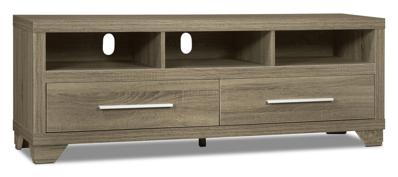 Meuble audio-vidéo Glendale 3 pièces de 99 po avec rangement et système de gestion des câbles pour téléviseurs jusqu’à 65 po - gris