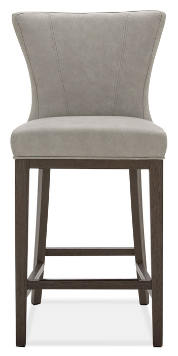 Tabouret Quinn de hauteur comptoir en tissu de cuir végétalien - taupe