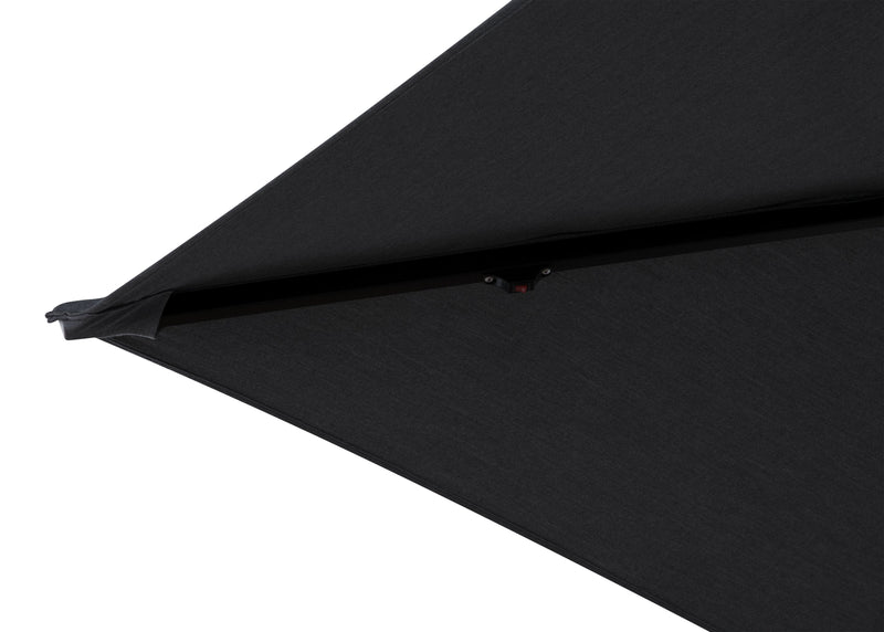 Parasol excentré Solar pour la terrasse, 137 po (L) x 84 po (H), acier, manivelle, éclairage à DEL intégré - gris