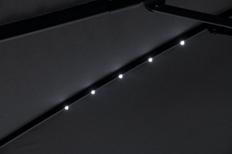 Parasol excentré Solar pour la terrasse avec base 4 pièces