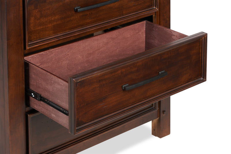 Commode verticale Sonoma de 38 po (L) x 54 po (H) à 6 tiroirs pour la chambre à coucher - brun manguier