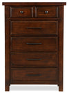 Commode verticale Sonoma de 38 po (L) x 54 po (H) à 6 tiroirs pour la chambre à coucher - brun manguier