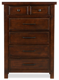 Commode verticale Sonoma de 38 po (L) x 54 po (H) à 6 tiroirs pour la chambre à coucher - brun manguier