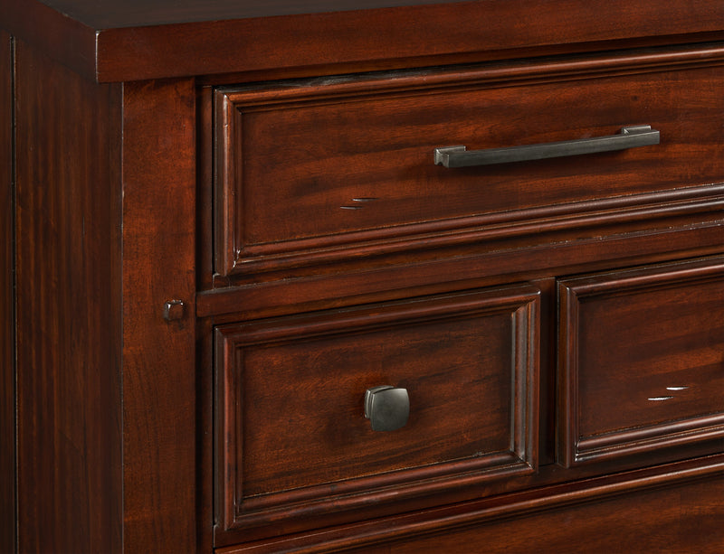 Commode Sonoma de 62 po (L) x 42 po (H) à 9 tiroirs pour la chambre à coucher - brun manguier