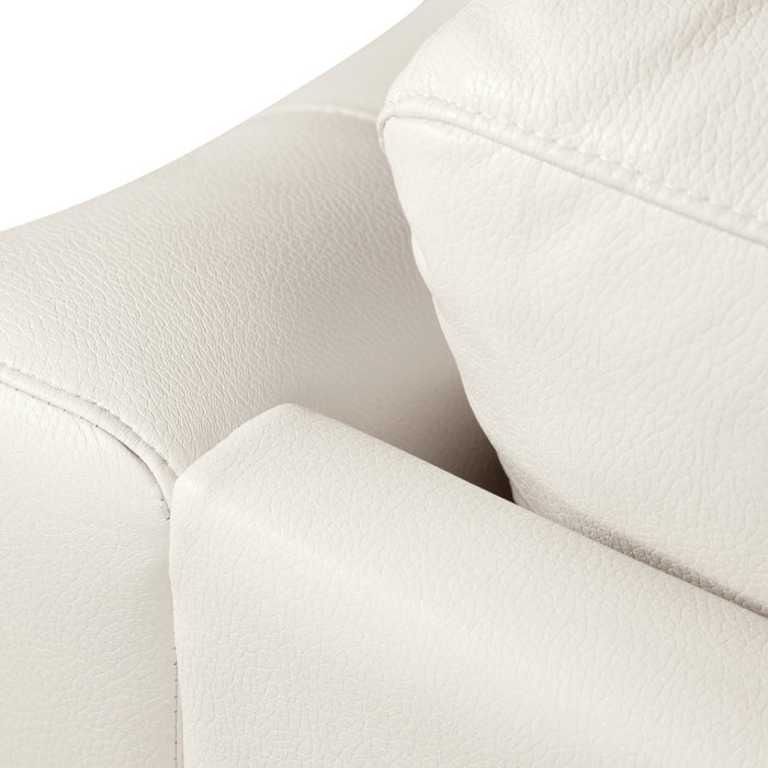 Sofa Andi de 84 po en tissu d’apparence cuir avec capitonnage - beige