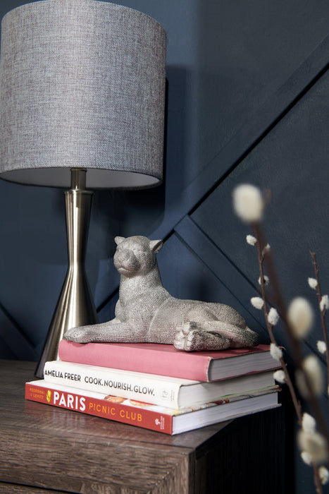 Lampe de table de 23 po nickel brossé