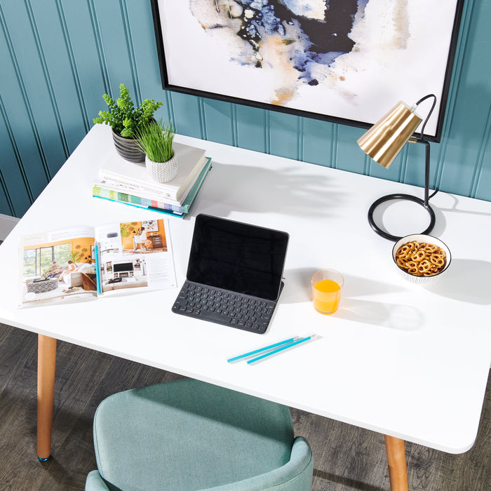 Lampe de travail et de bureau Stella de 16,14 po noire et dorée