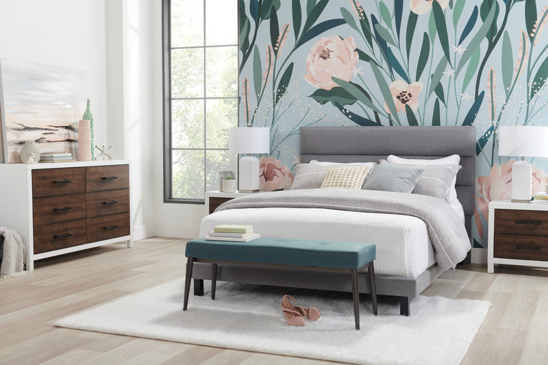 Ensemble d'édredon Stripes 3 pièces pour lit double ou grand lit - gris