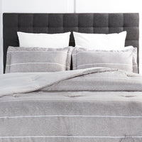  Ensemble d'édredon Stripes 3 pièces pour lit double ou grand lit - gris 