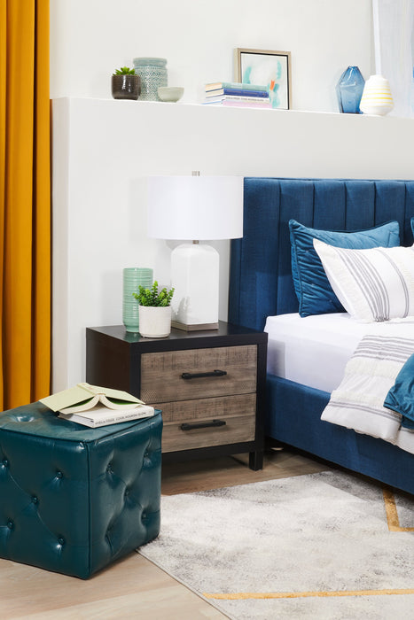 Pouf cubique Talbott de 17,5 po - similicuir bleu sarcelle