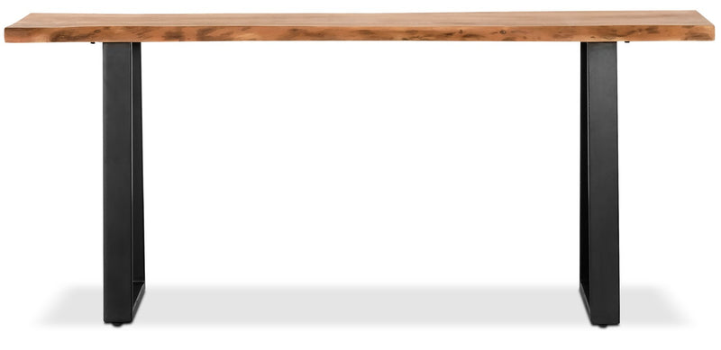 Table de salon rustique Agra de 51 po - brune et noire avec pattes en fer