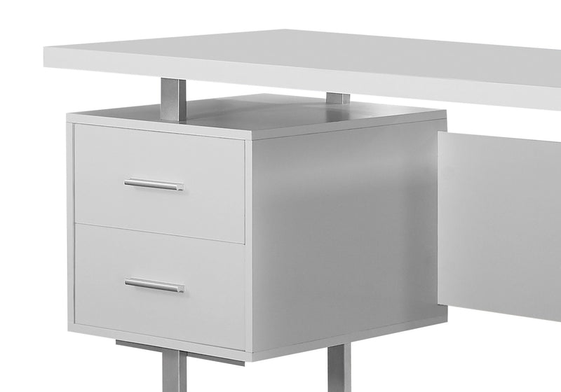 Bureau réversible Teagan de 60 po à 3 tiroirs - blanc