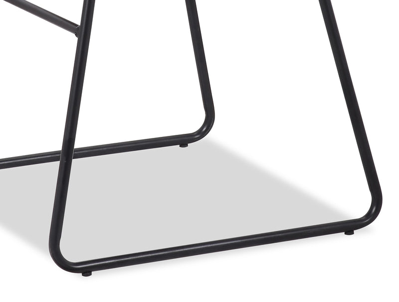 Chaise de salle à manger Tess en tissu d’apparence cuir et en métal - brune