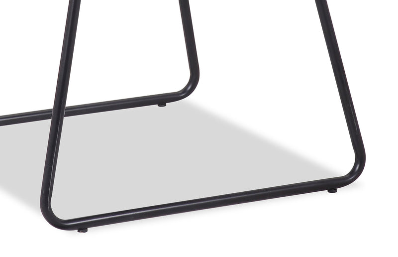 Chaise de salle à manger Tess en tissu d’apparence cuir et en métal - grise