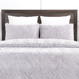 Ensemble d'édredon Tilda 3 pièces pour lit double ou grand lit - gris