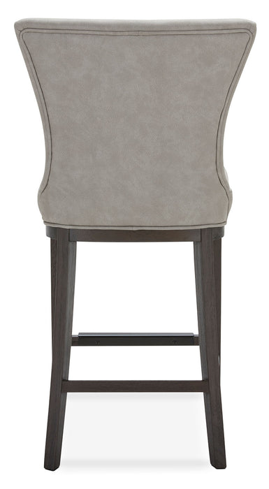 Tabouret Quinn de hauteur comptoir en tissu de cuir végétalien - taupe