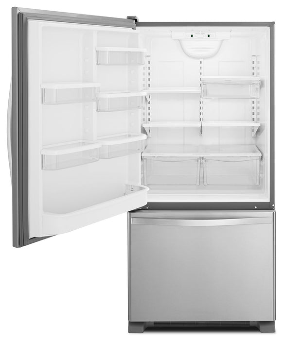 Réfrigérateur Whirlpool de 18,7 pi³ et de 30 po à congélateur inférieur - acier inoxydable monochrome - WRB329LFBM